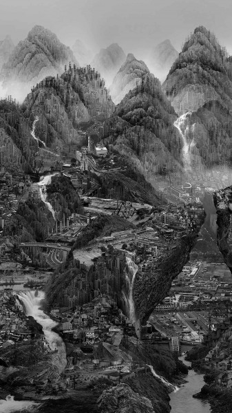 Yang Yongliang Rising Mist, 2014 © Yang Yongliang 